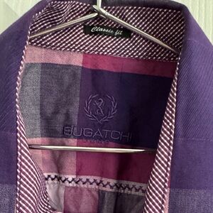 Bugatchi Purple and Pink Dress Shirt